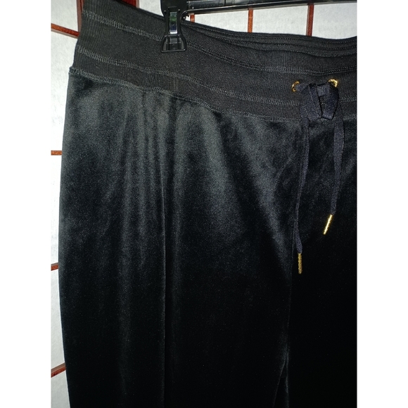 Calvin Klein Plus Size Stretch Velour High-Rise Wide Leg Drawstring Pants - Picture 12 of 16